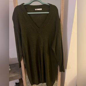 Olive Green Sweater Dress